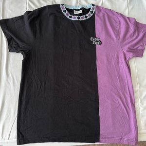 Teddy Fresh Black Purple Split T Shirt L
